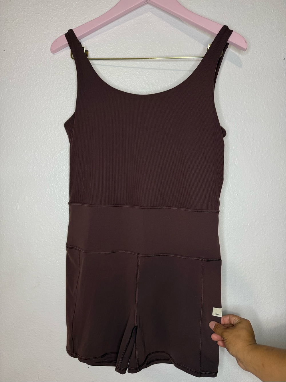 Vuori Brown Sleeveless Romper